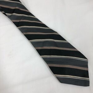Calvin Klein Necktie Black Striped 100% Silk